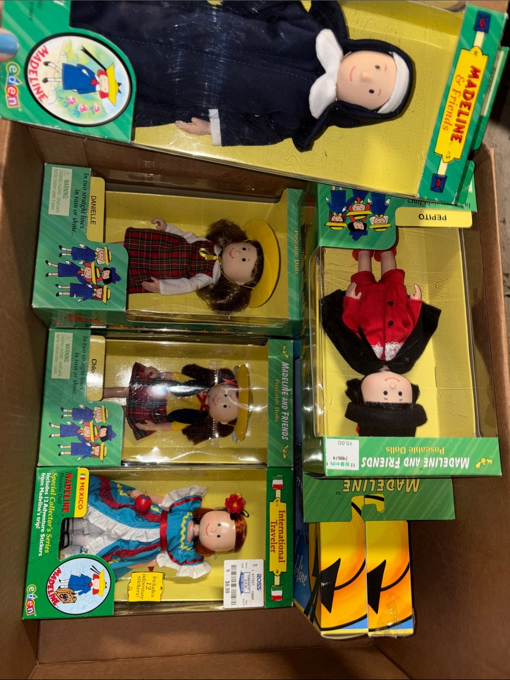 Madeline Dolls Set with Blue, Red, Yellow, Black and Green Packaging